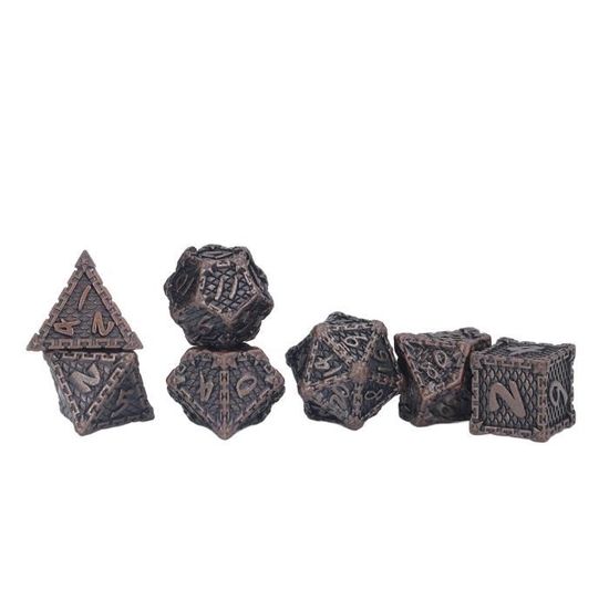 7 Dés Polyédriques En Métal - 16mm - Pour Jeux MDG MTG RPG - Neuf