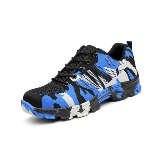 Chaussures De Sécurité Hautes - Motif Camouflage - Semelles Antidérapantes Blanches - Taille F
