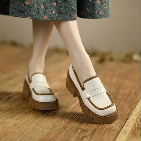 Diuniarza Escarpins à Talon Bloc à Bout Rond Pour Femme - Chaussures Habillées à Talon Haut Avec Nœuds à Plateforme - Taille 1-12, Beige