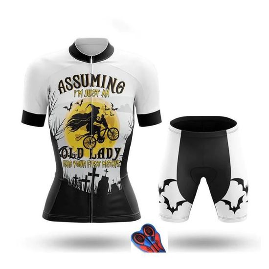 Tenue Cyclisme Gel Rembourré Tenue Cyclisme Femme EDMRIK - Maillot Manches Courtes Cuissard Gel 20D, Taille S à 3XL VTT Femme