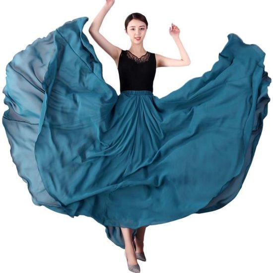 Jupe De Danse Fluide 720° - Mousseline Double Couche Pour Danse Orientale Et Tango