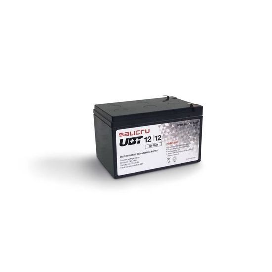 Salicru UBT 12-12 Rechargeable AGM battery 12 Ah - 12 V, Sealed Lead Acid (VRLA), 12 Ah, 12 V, 5 année(s), -10 - 60 °C