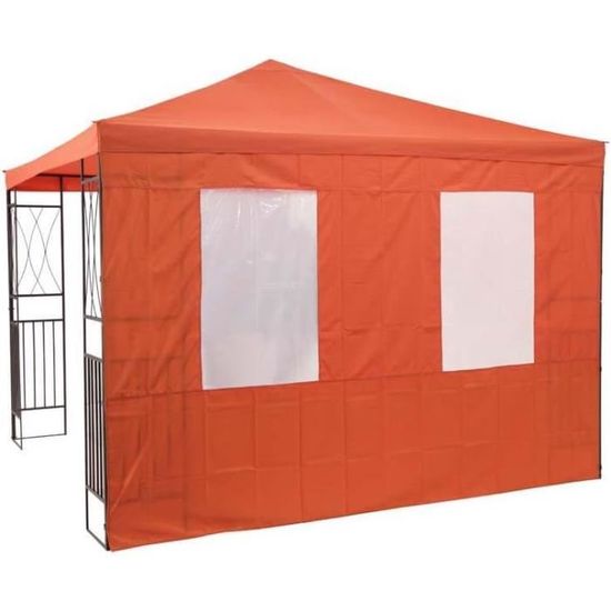 Rideau Latéral Pour Pavillon 3x3 M BONTEC - Sans Fenêtre, Imperméable - Pour Terrasse, Jardin, événement Extérieur