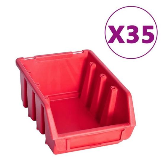Kit De Rangement Garage - 90 Bacs Empilables + 6 Panneaux Muraux - Organisez Vis, Écrous & Outils