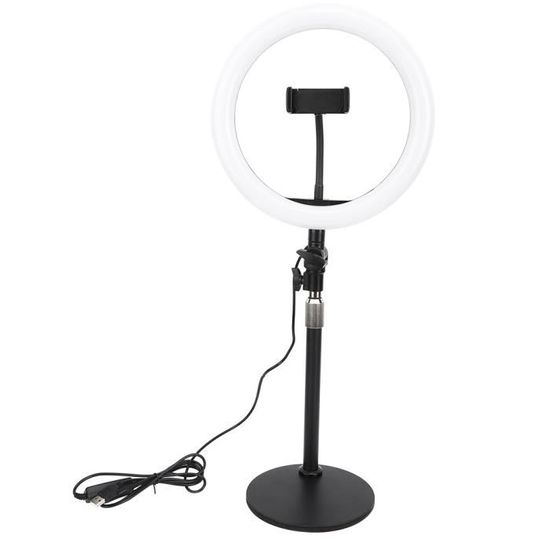 Anneau Lumineux De 25,4 Cm (10") Pour Maquillage/téléphone - Lumière De Beauté - Noir - Neuf