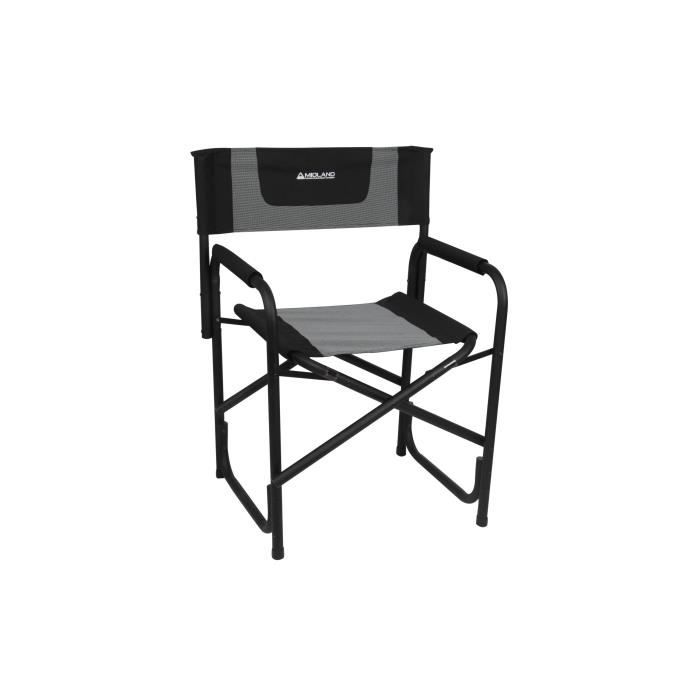 Fauteuil Director - Aluminium - Noir chiné armature noire