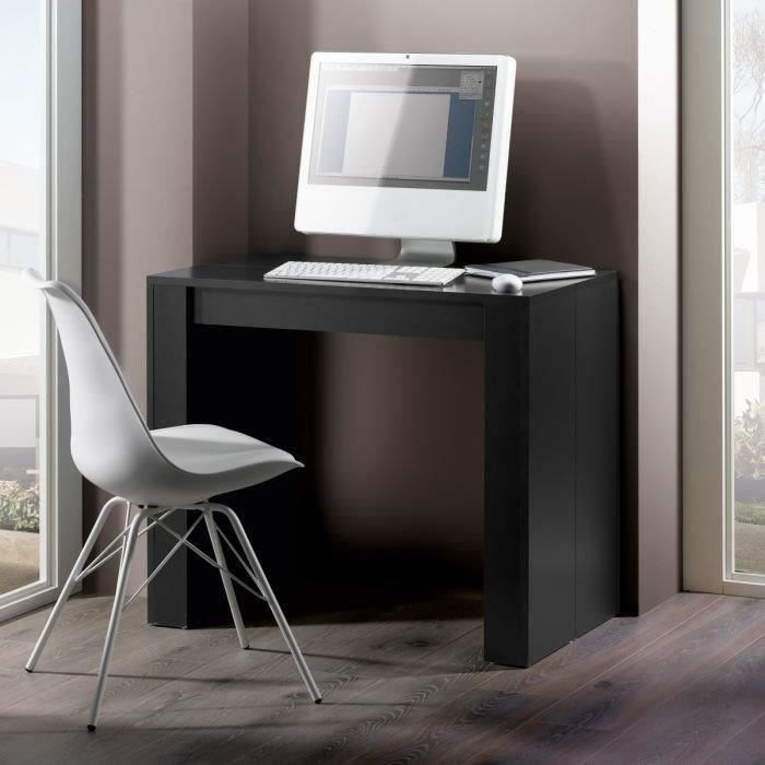 Goomy Table Console Extensible Style Contemporain Noir Mat L