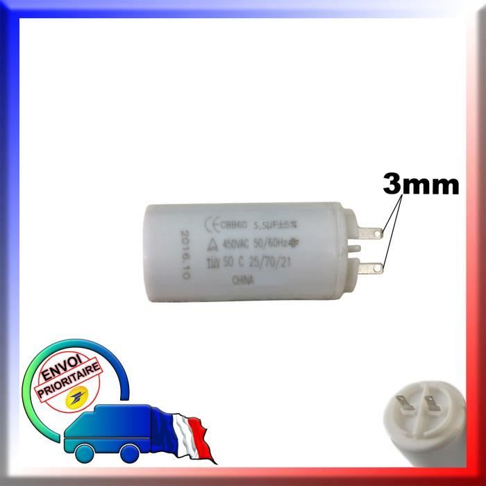 Condensateur de démarrage moteur volet roulant de marque Somfy de 5,5μF