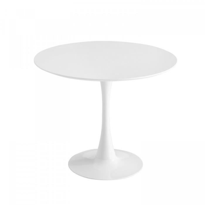 TABLE RONDE IBIZA WHITE Ø90 CM 75 cm BLANC