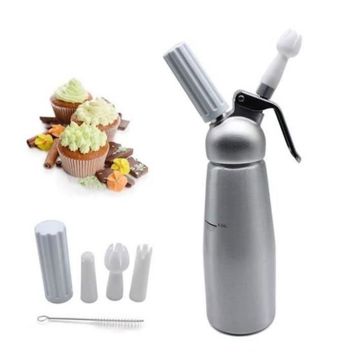 Siphon de cuisine professionnel pour mousses et chantilly siphon de crème batida 500ml aluminium