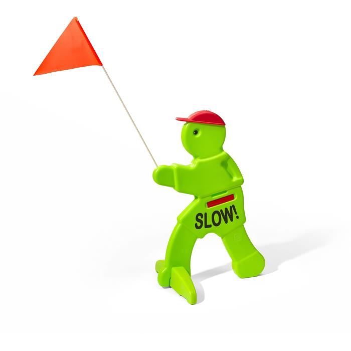 Step2 Safety Sam | Panneau d'avertissement pour enfants en vert fluo avec drapeau