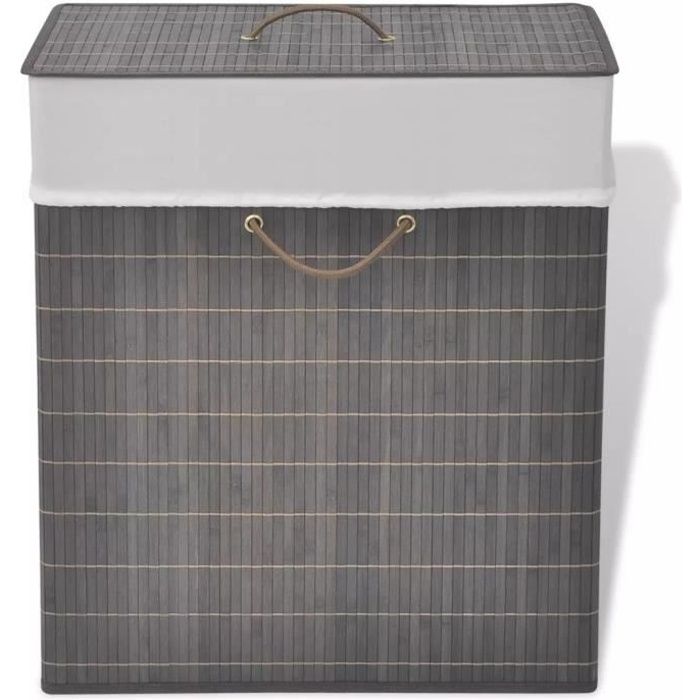 CEN Panier à linge rectangulaire Bambou Marron foncé #2