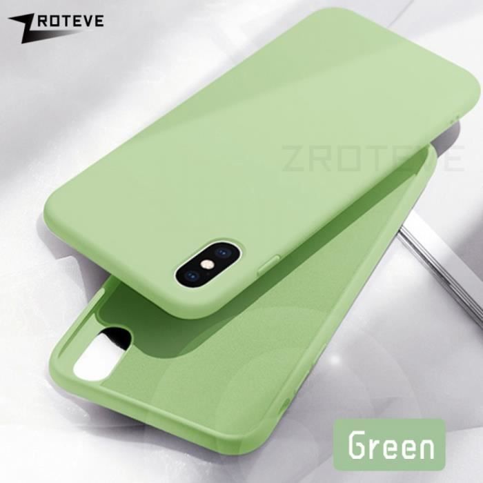 Coque, iPhone XR, Magnifique Vert ZROTEVE housse iPhone Max étui Silicone liquide luxe Apple iPhone lisse iPhone Max étuis