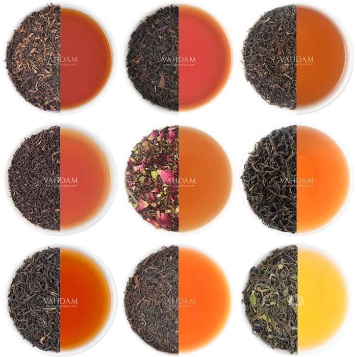Échantillonneur de Thés Noirs - 10 THÉS, 50 Portions - Ingrédients 100% Naturels - Riche en Caféine, Alternative Saine au Café -
