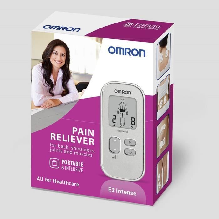 Stimulateurs musculaires et nerveux OMRON E3 Électrostimulateur TENS, Appareil Antidouleur sans Medicament, Argent 428265