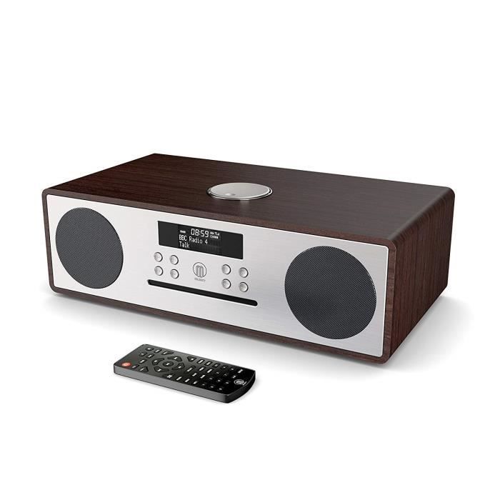 Majority Oakington - 30W Hi-FI Lecteur CD - Radio numérique Dab-Dab+ - Radio FM - Télécommande - Bluetooth - Connexion TV - Révei