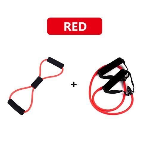 1 + 8 mot Type ensemble élastique traction corde Yoga caoutchouc résistance à la traction bandes po - Modèle: Rouge - HSJSTLDA06709