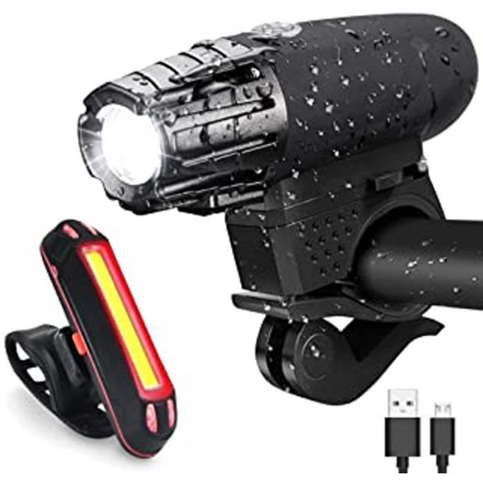 Très Bonnes Lampes Velo (Lampes Avant Et Arrière) Led Puissantes, Pour Vtt/Vtc Et Trottinette Electrique,Lumineux Et Durablement Sol