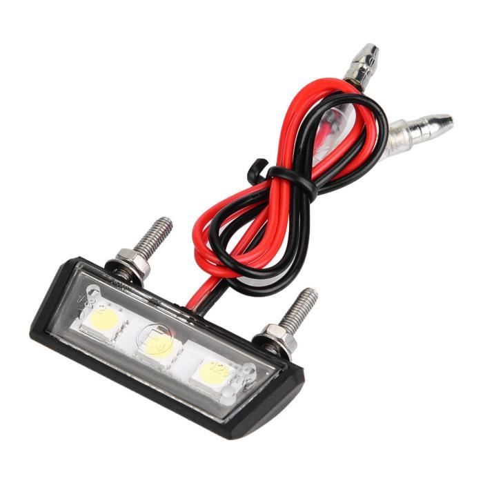 HURRISE Éclairage de Plaque d'Immatriculation à LED 12V Plaque d'Immatriculation de Moto Universelle Lumière LED Blanche Étanche
