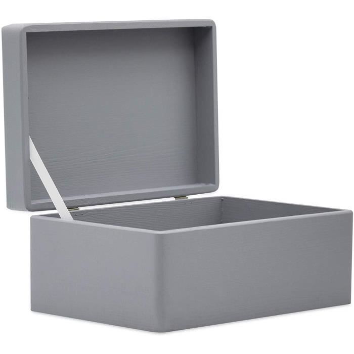 Malette de rangement Creative Deco en bois - 30x20x14cm - Gris