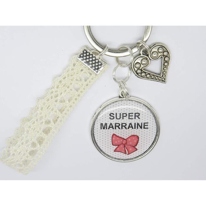 PORTE CLES personnalisable OU BIJOUX DE SAC CADEAU POUR UNE MARRAINE F DE BM CREATIONS