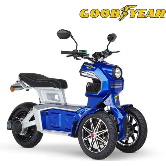 Scooter moto électrique 3 roues adulte Good year EGO2 DOOHAN ITANK 50 bleu 70 km autonomie Moteur BOSCH