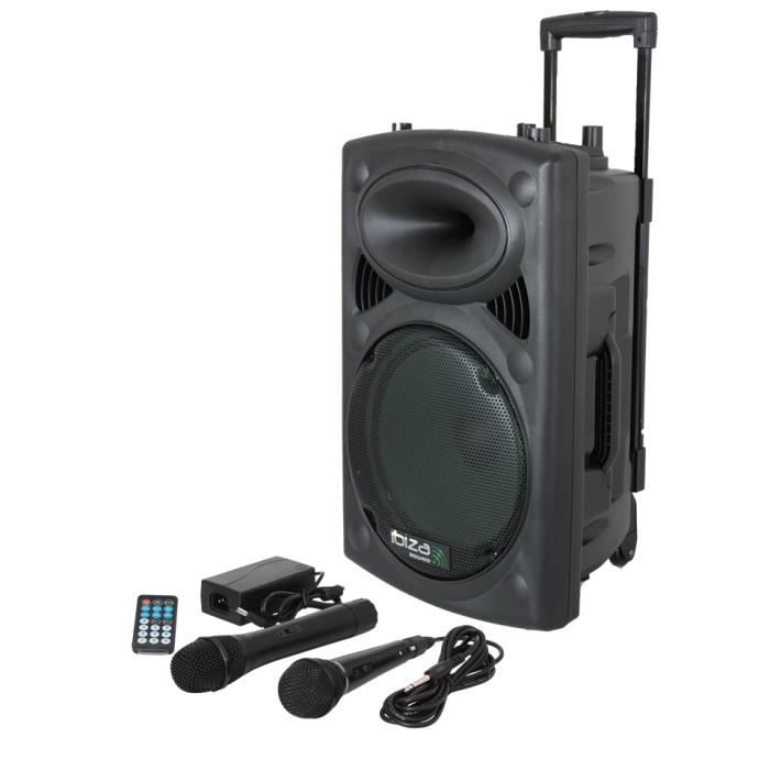 IBIZA PORT10UHF - BT. Systeme portable autonome avec USB/REC/VOX/BLUETOOTH et micro UHF + filaire