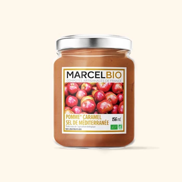 Marcel Bio - Compote pomme caramel sel de Méditerranée Bio 156ml