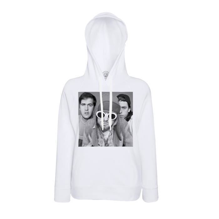 Sweat à Capuche Nirvana Groupe Entier Kurt Cobain Dave Grohl Rock Grunge