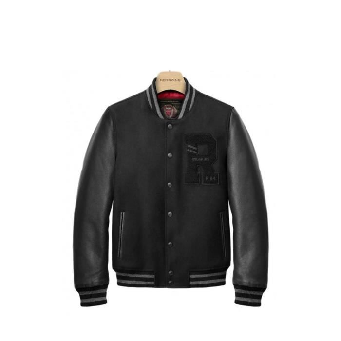 Blouson en cuir Oxford Hatch Redskins Ref 58063 Noir