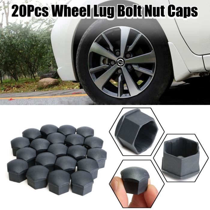 NEUFU 20PCS 17MM Hex Plastique écrou cache boulon de roue gris Pr Audi Skoda 321601173A