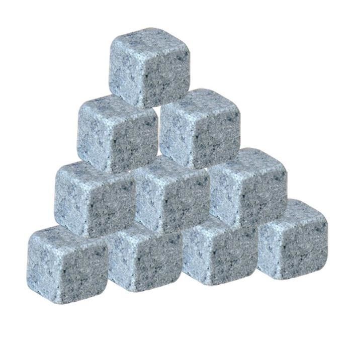 OCATHNON 10pcs Pierres à Whisky Ice Cubes Glaçons stéatite en Pierre de refroidisseurs Vodka Gin/Spiritueux Vin