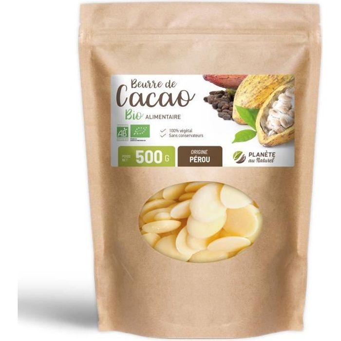 Beurre de Cacao Bio en pastilles – 500g