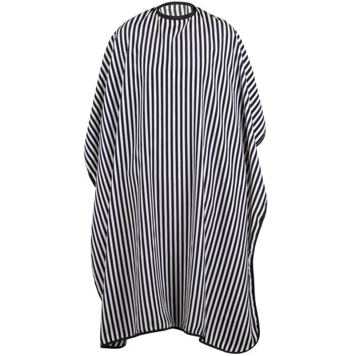 TRIXES Blouse de Protection Intégrale Noir et Blanc Monochrome pour Coiffeurs Taille Ajustable Résistante à l'Eau