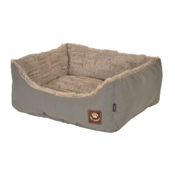VADIGRAN Panier Asma - 60 x 48 cm - Taupe et gris - Pour chiens