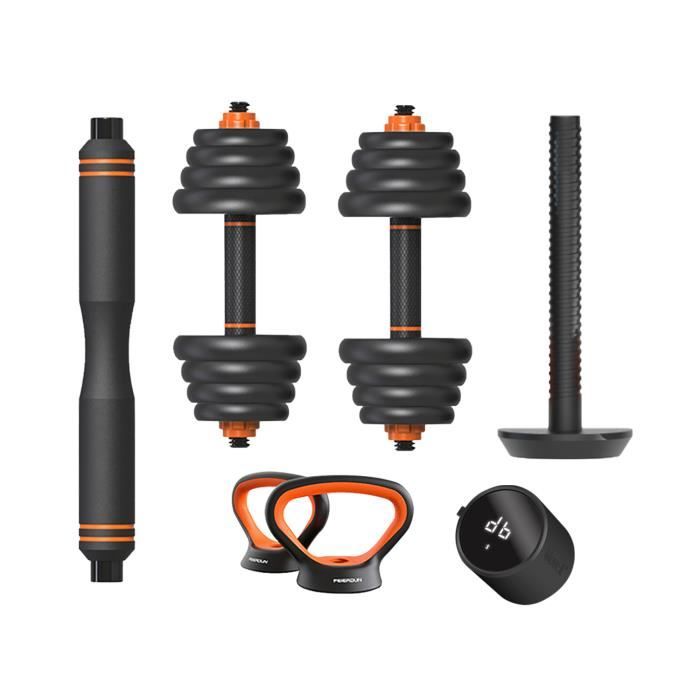 Smart kit haltère + barre + kettlebell + capteur Xiaomi Fed 30 kg - black/orange - TU