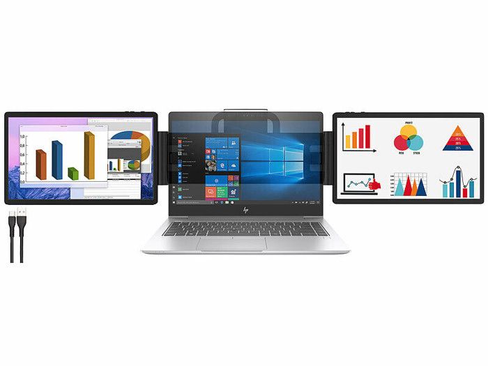 Double écran portable 116 – Auvisio – 2 moniteurs – 1366 x 768 – USB-C – Pliable