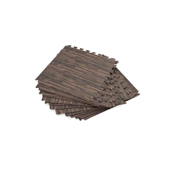 Bestway Lot de 12 tapis de sol pour piscine et spa - 50 x 50 cm - décor bois