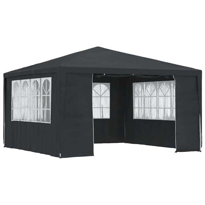 Tonnelle de jardin-Tente de réception et parois latérales 4x4 m Anthracite 90 g/m² SHL59586