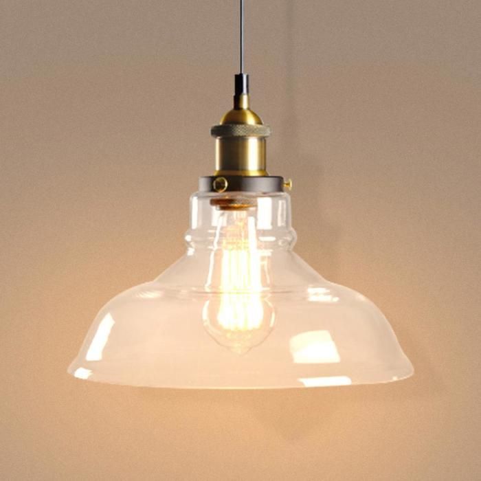 Diday Rétro Suspension Luminaire IndustrielLustre Vintage Abat-jour en Verre E27 Lampe de Plafond Style Edison pour Salon Chambre