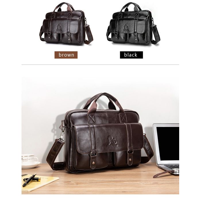 Mallette Sacoche De Travail Homme Cuir Sac Bandoulière Homme