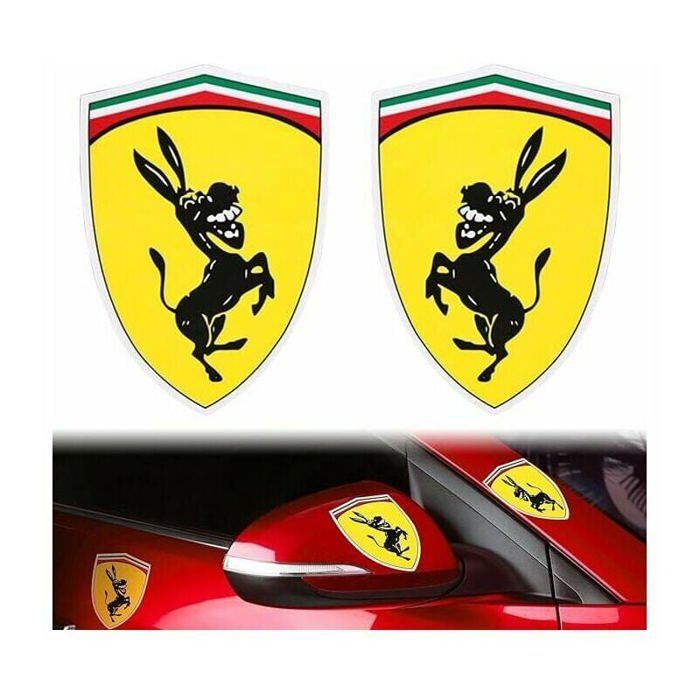 1pair drle dne de Car Stickerrflchissant Autocollant de Voiture Couverture Compatible pour Ferrari PZCC