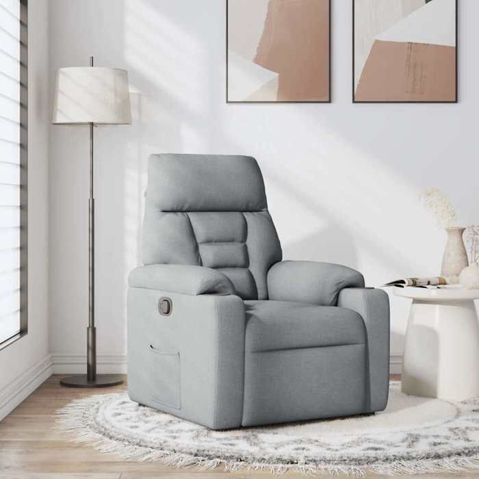 Fauteuil inclinable Gris clair - L72 x P90 x H99 cm - Tissu 100 % polyester 8711913