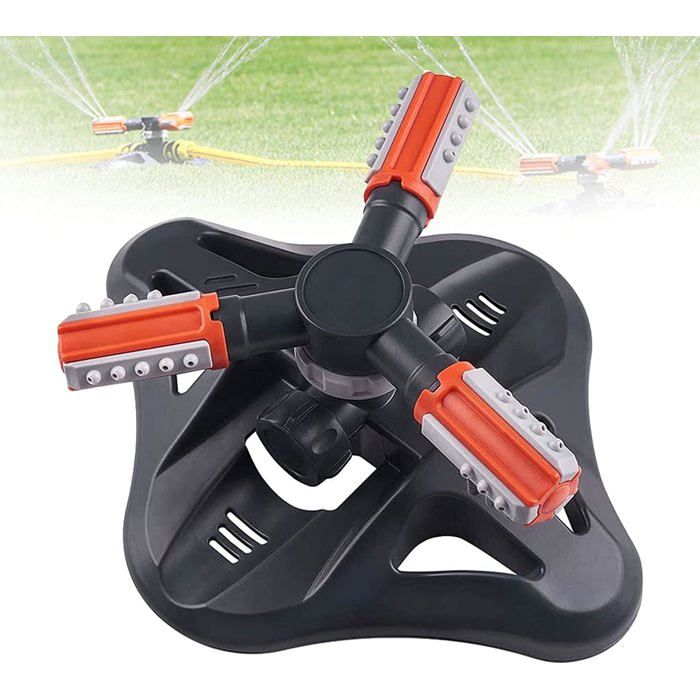 zhan-Arroseur de jardin arroseur automatique arroseur de pelouse automatique rotatif à 360° arrosage par aspersion à 3 bras