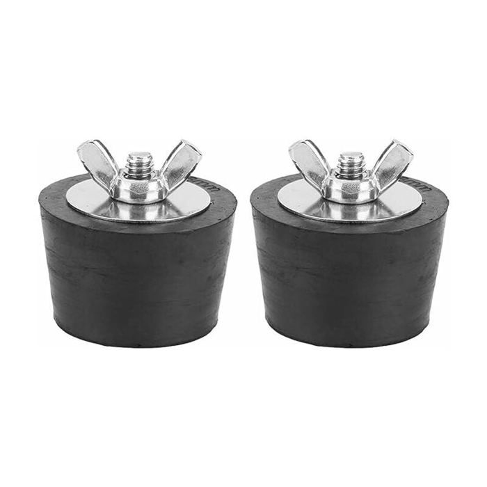 2 PCS Bouchons de Piscine 25mm Antigel en Caoutchouc avec Boulons Acier