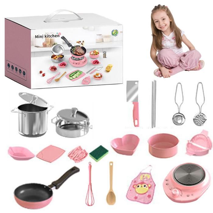 Ensemble de cuisine pour enfants 22 pièces Accessoire Cuisine Enfant jouets éducatifs pour cuisine Jeu de rôle pour enfants