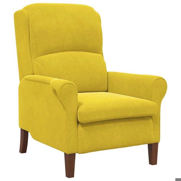 @FR Fauteuil Jaune 76x94x102 cm - Simple scandinave - Chaise relaxant/Fauteuil TV - Velours - 1188902