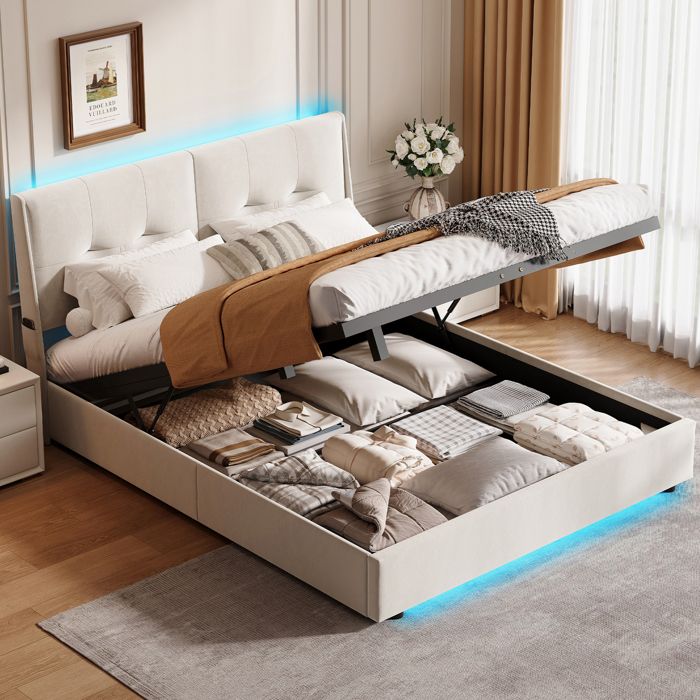 Lit 140x200 Avec Rangement Et Sommier