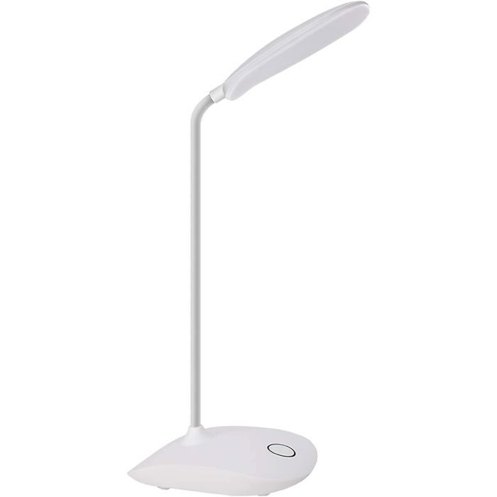 Lampe de bureau flexible à col de cygne avec 3 niveaux de luminosité lampe de table à piles de 5 W avec commande tactile