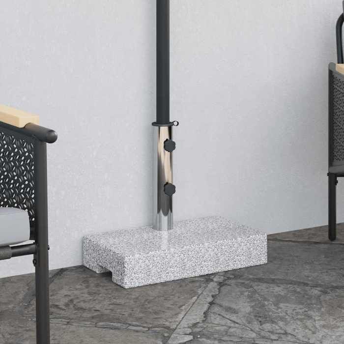 Socle de parasol en granit - Happiness - Rectangulaire - 25 kg - Gris - 45x25x385 cm - Acier inoxydable